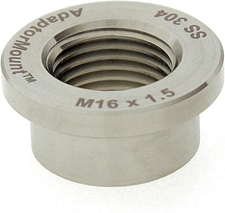AdaptorMount M16 x 1.5 Stainless Steel 304 Female Threaded Stepped Weld Bung Metric Mounting Boss Fitting (OD 7/8") with Top Head (OD 1.1") - Image 4